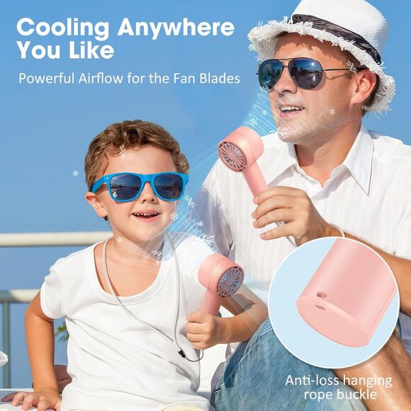 Portable Handheld Fan Rechargeable,high speed fan with 4 Speeds - Picture 4 of 7